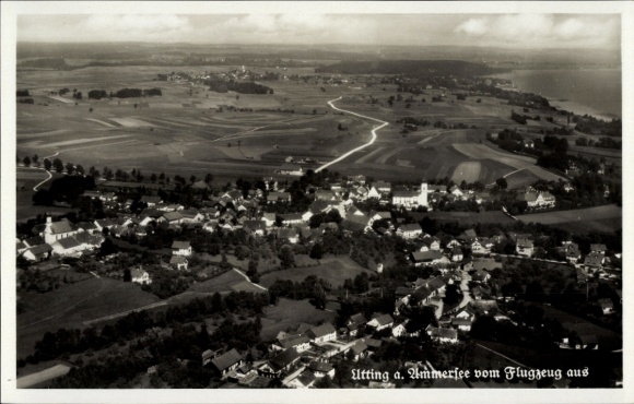 Ak Utting am Ammersee Oberbayern, Luftaufnahme