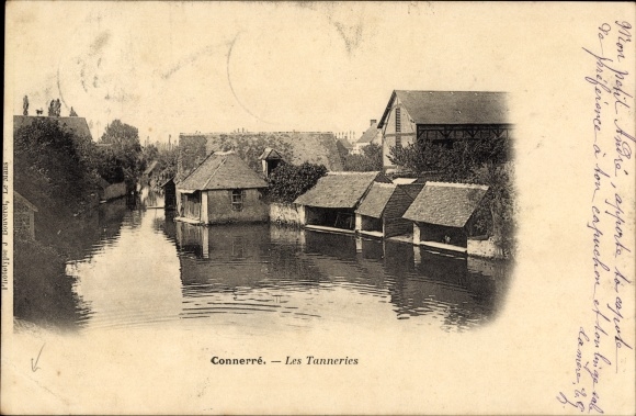 Postcard Connerré Sarthe, The Tanneries