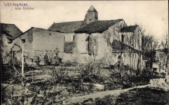 Ak Pontfaverger Moronvilliers Marne, alte Kirche