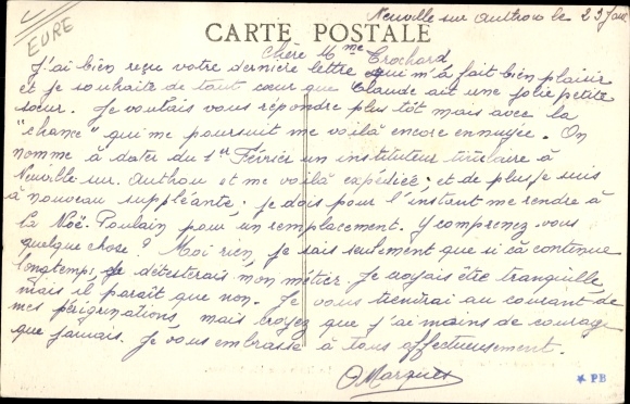 Postcard Brionne Eure, La Risle at Martinieres