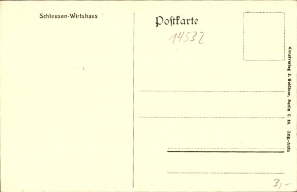 Postcard Kleinmachnow, castle ruins, entrance gate, 1913