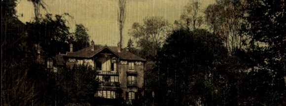 Ak Dresden Niedersedlitz, Mehrfamilienhaus umgeben von Bäumen