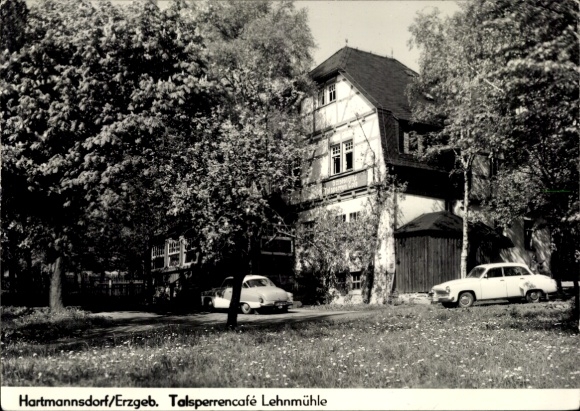 Postcard Hartmannsdorf Reichenau in the Ore Mountains, house in the countryside, historical architecture, dam...