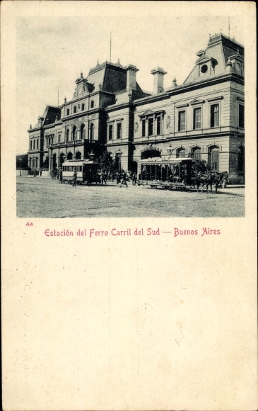 Briefkaart Buenos aires Argentinië, Estacion del Ferro Carril del Sud