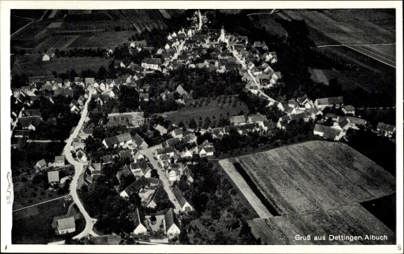 Ak Dettingen am Albuch Gerstetten Württemberg, Fliegeraufnahme