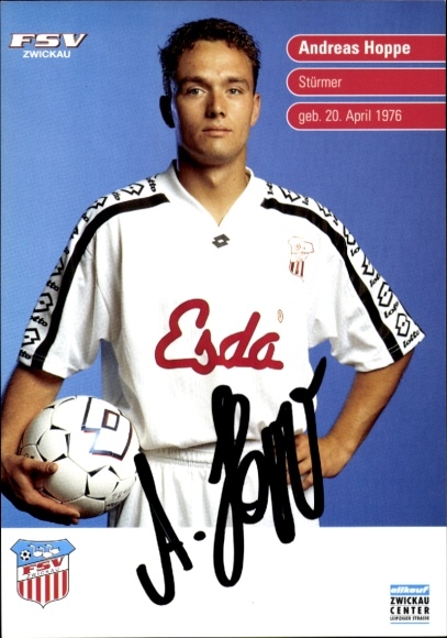 Autogrammkarte Fußballer Andreas Hoppe, FSV Zwickau, Autogramm