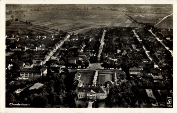 Ak Oranienbaum Wörlitz in Anhalt, luchtfoto van de stad