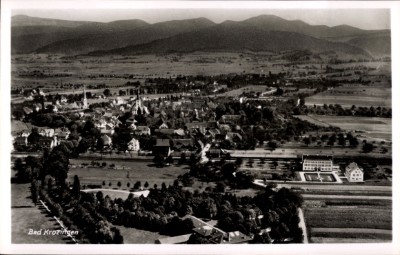 Postcard Bad Krozingen im Breisgau Schwarzwald, aerial photograph