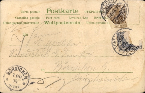 Embossed Postcard Dresden Neustadt, Bismarckkeller, Kleine Meißner Gasse 2, Bismarck portrait
