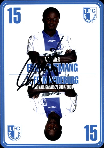 Autogrammkarte Fußballer Eric Agyemang, 1. FC Magdeburg, Autogramm