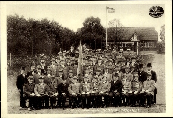 Postcard Hamburg Wandsbek Rahlstedt Altrahlstedt, 25 years of the Rifle Club 1931, group portrait