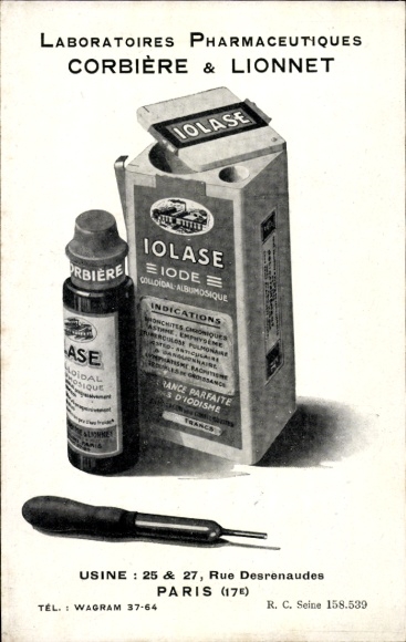 Ansichtkaart Parijs XVII., Corbiere & Lionnet Farmaceutische Laboratoria, Rue Desrenaudes