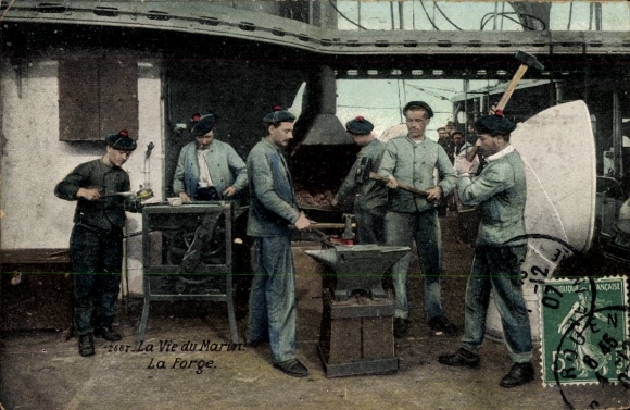 CPA Marine Francaise, La Vie du Marin, La Forge