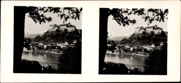 Stereo spatial image photo Schöne Heimat No. 5, Burghausen an der Salzach, castle, city view