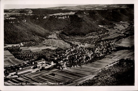 Postcard Oberlenningen Lenningen in Württemberg, aerial photograph