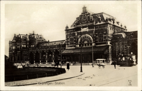 PC Groningen Netherlands, station, train station, tram