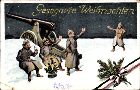 PC Merry Christmas, German soldiers, cannon