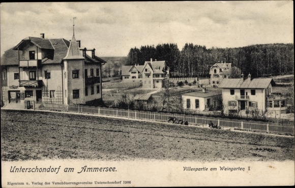 Ansichtkaart Unterschondorf Schondorf am Ammersee Oberbayern, villakavel bij Weingarten I