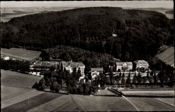 Postcard Jordanbad Biberach an der Riß Upper Swabia Württemberg, aerial view of the Jordanbad, extensive