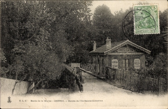 Postcard Créteil Val de Marne, Bords de la Marne, Ile Sainte-Catherine, buildings, nature
