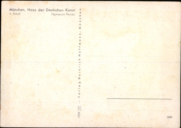 Artist Postcard Roloff, Alfred, HDK 153, Fleeing Horses