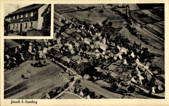 Ak Gerach in Oberfranken, Luftaufnahme