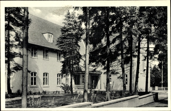 Postcard Amshausen Steinhagen Westfalen, Union School, Otto Hue Heim