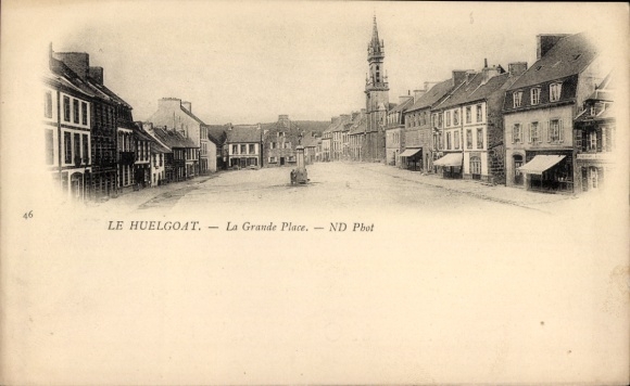 Postcard Huelgoat Finistère, Grande Place