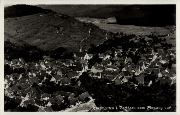 Postcard Ehrenstetten Ehrenkirchen im Breisgau, aerial photograph of Ehrenstetten, Black Forest, wine town, H