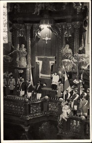 Postcard Trier in Rhineland-Palatinate, opening ceremony at the exhibition of the hl rock in the cathedral