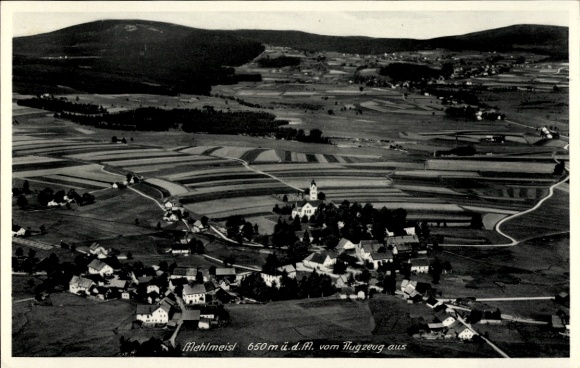 Postcard Mehlmeisel in the Fichtelgebirge, aerial photograph