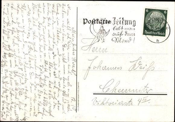 Postcard Chemnitz Sachsen, state women's clinic, partial view from the street, bus