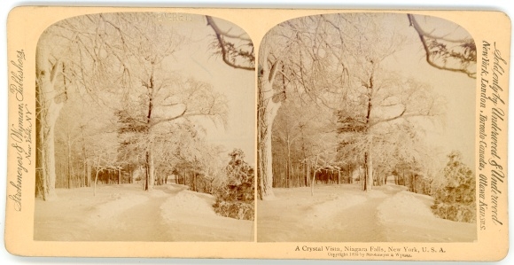 Stereo Photo Niagara Falls New York USA, Goat Island, A Crystal Vista