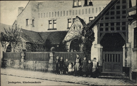 Postcard Jockgrim in the district of Germersheim, children&#39;s school