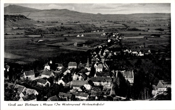 Ak Bietingen Gottmadingen im Hegau, Fliegeraufnahme