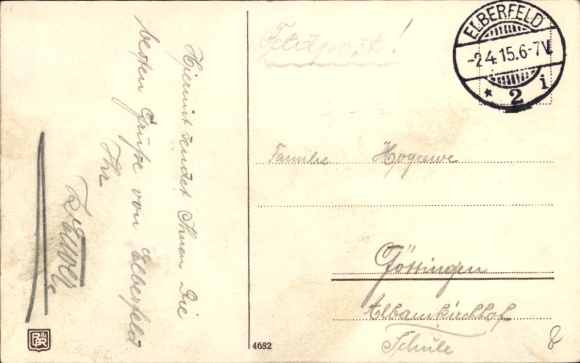 Artist Postcard Engelhard, POE, Happy Easter, Dual Alliance, soldiers carrying basket with Easter eggs, 1st World War