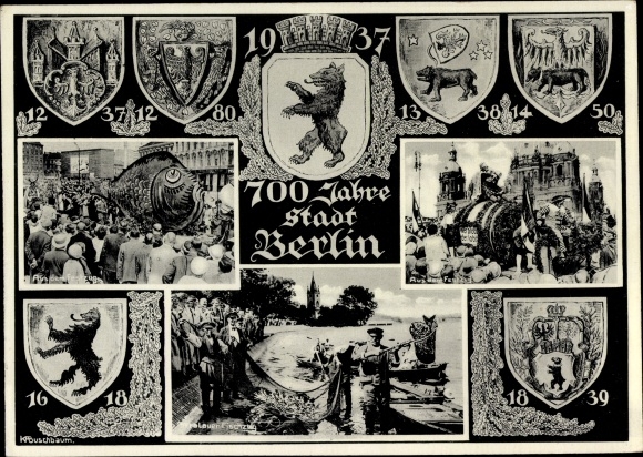 Coat of arms PC Berlin, 700th anniversary 1937, Stralauer Fischzug, pageant