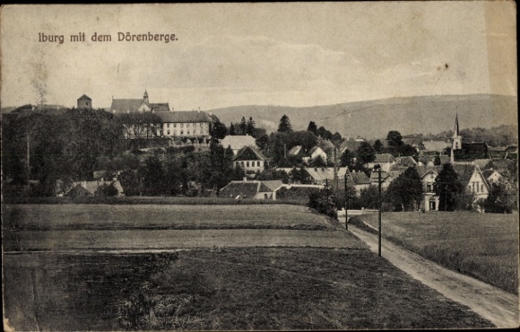 Ak Bad Iburg am Teutoburger Wald, Panorama mit Dörenberg
