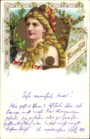 Kunstenaar Litho Richard Wagner Serie IV, Kriemhild, Nibelungensage
