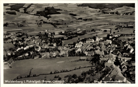 Postcard Weidenberg in Upper Franconia, aerial photograph