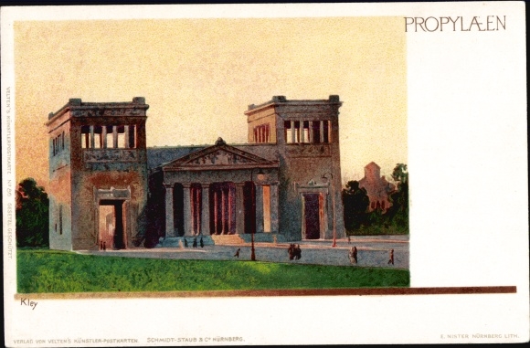 Artist Chromo-Litho Kley, Heinrich, Munich, Propylaen