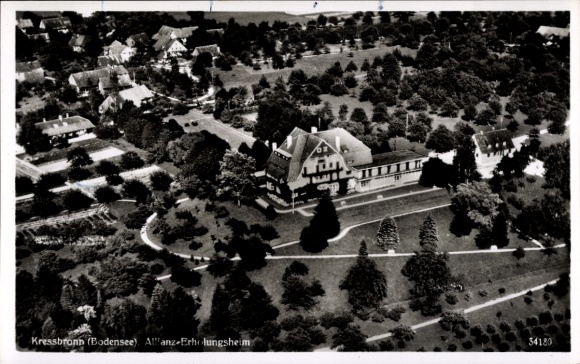 Postcard Kressbronn am Bodensee, aerial view, All'anz recreation center, park, houses