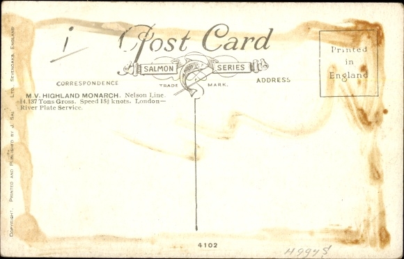 Kunstenaar Ak Steamer Highland Monarch, Royal Mail Lines