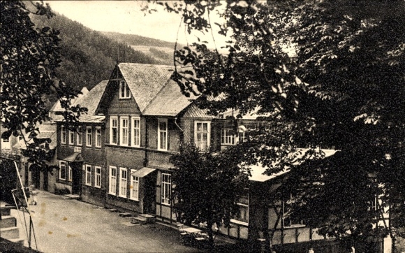 Postcard Mellenbach Glasbach in the Schwarzatal, summer resort, Gasthof Forellenstation, Fritz Sauerbrey