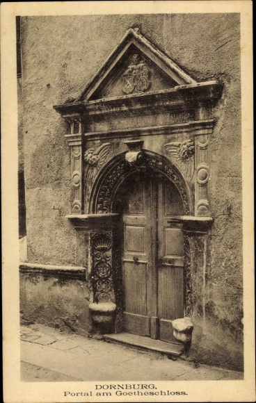 PC Dornburg Camburg in Thuringia, view of the portal at the Goethe Castle