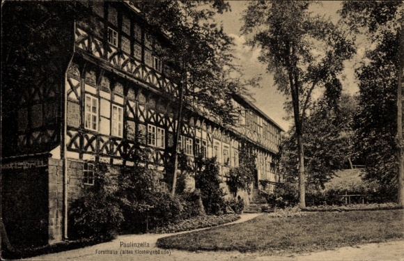 Postcard Paulinzella Rottenbach Königsee in Thuringia, forester's house, old monastery building, nature around the