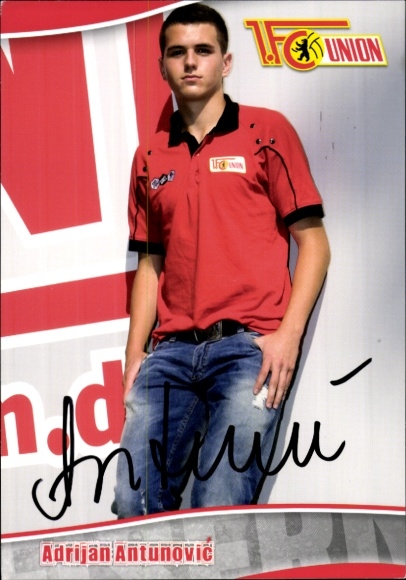 Autogrammkarte Fußballer Adrijan Antunovic, 1. FC Union Berlin, Autogramm