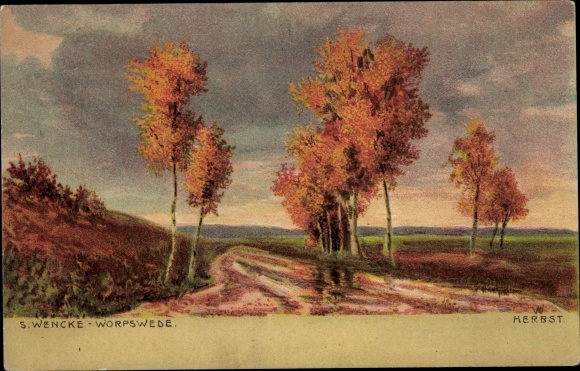 Artist PC Wencke, S., Worpswede in Lower Saxony, landscape, autumn