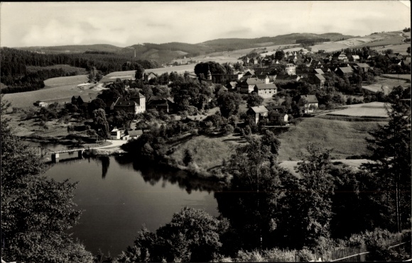 Ak Harra Rosenthal am Rennsteig, Blick vom Totenfels
