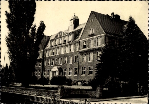 Postcard Wilsdruff in Saxony, school